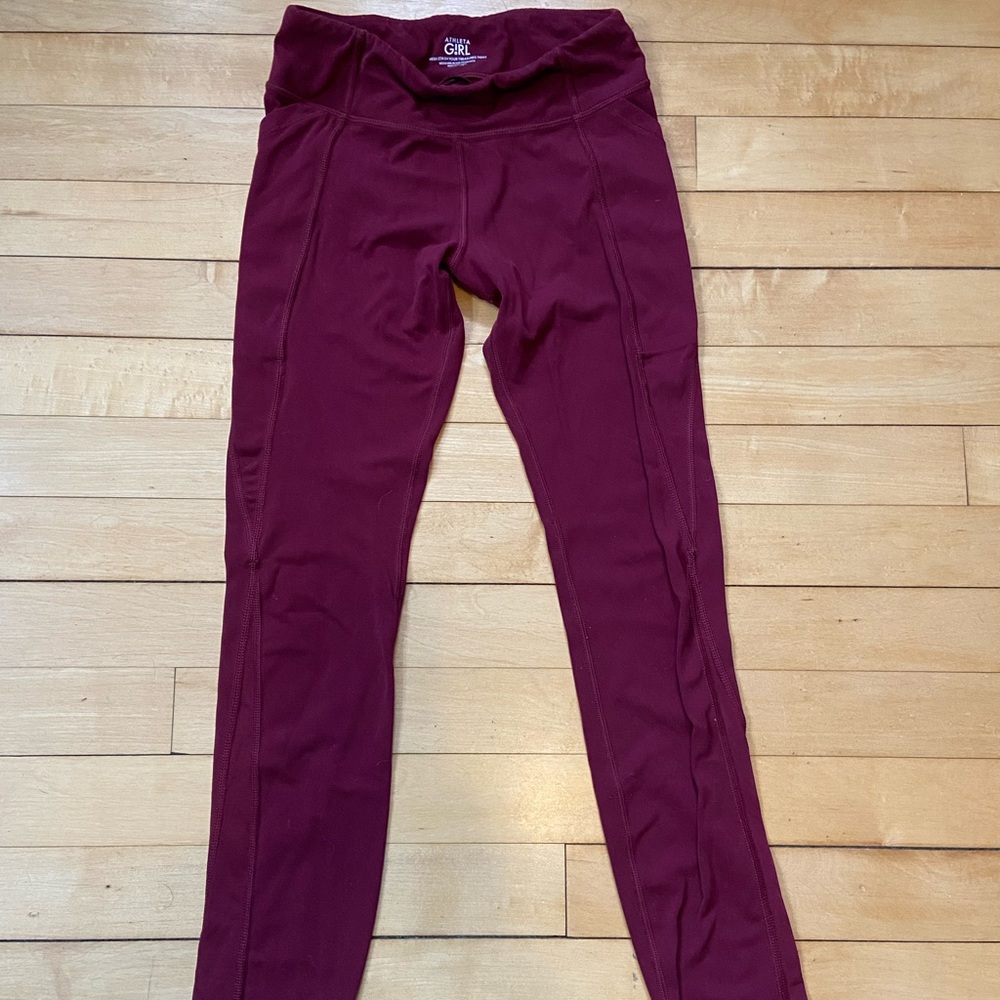 Maroon athleta girl tights